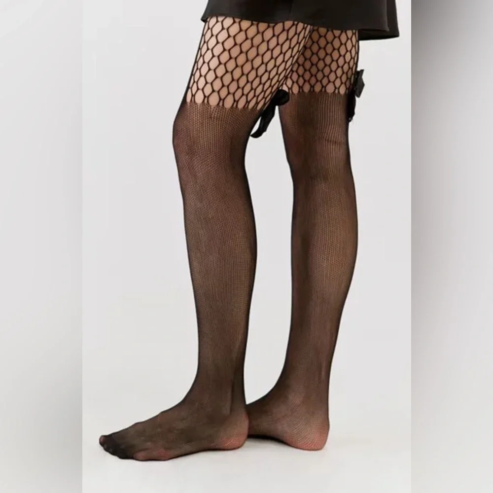 URBAN OUTFITTERS High Bow Mixed Fishnet Tight